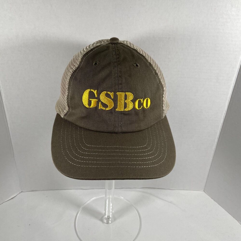GSB Co Sportsman Trucker Hat Brown Tan Mesh Snapback Baseball Cap